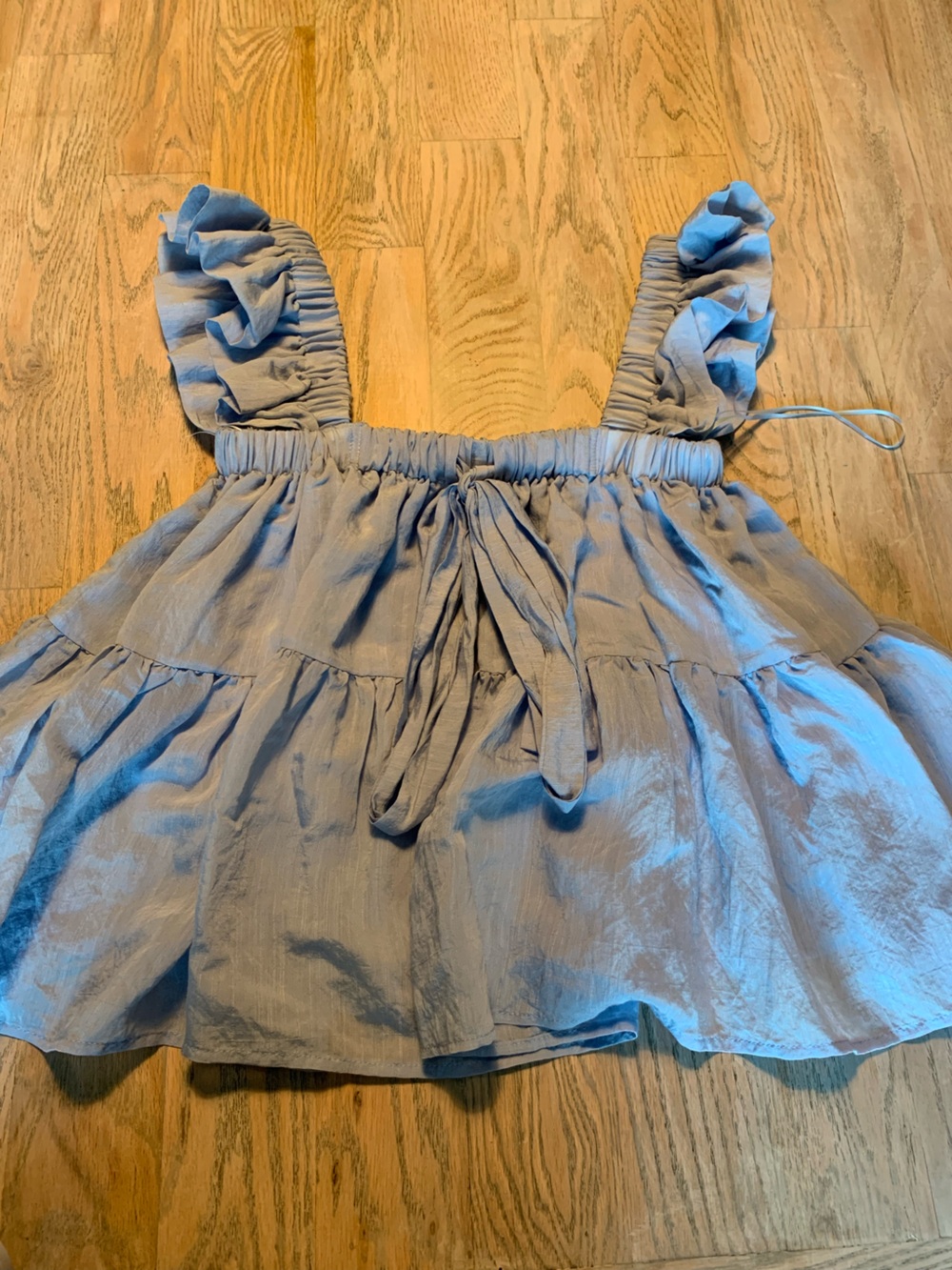 Light Blue Ruffled Tank Top - Women's - Picture 4 of 4